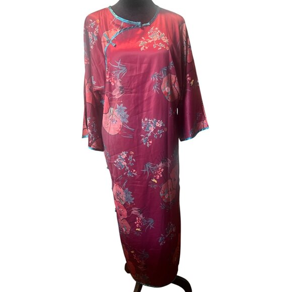 Vanmesy Dresses & Skirts - Womens Floral Kimono Dress Large Bright Print Cosplay Costume